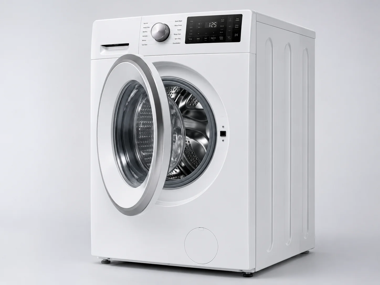 Technician working inside top-load washing machine with control panel open